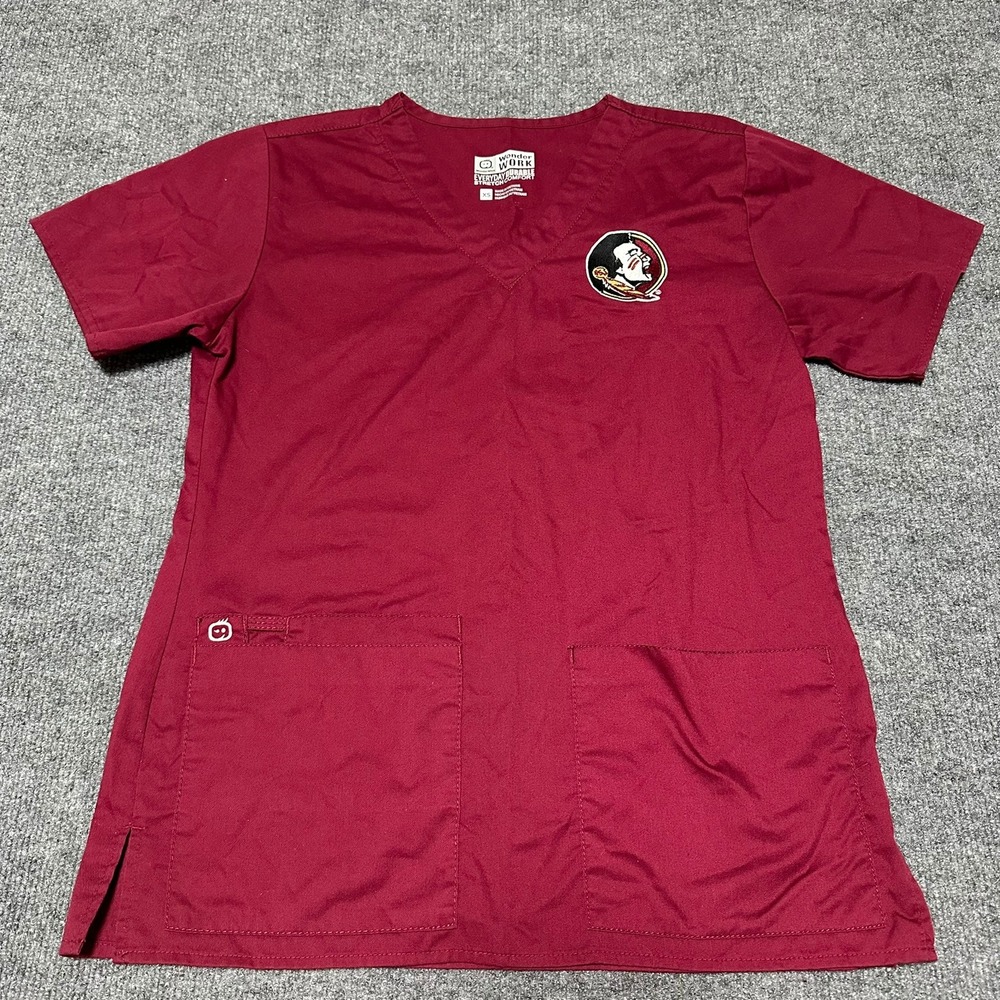 Florida State Seminoles FSU Scrub Top Maroon XS WonderWink WonderWORK